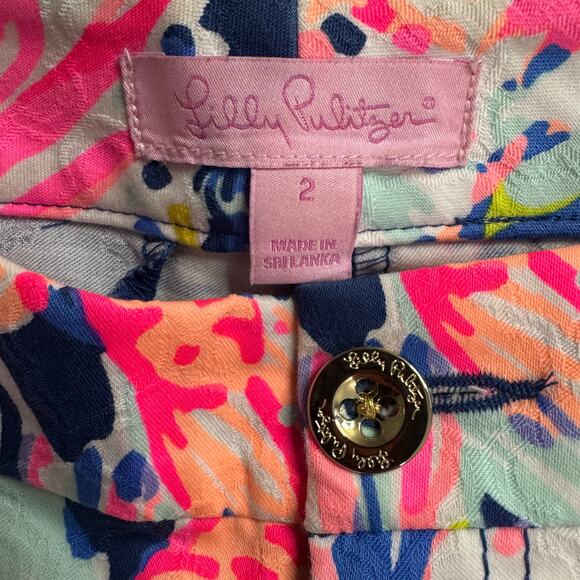 Women's Lily Pulitzer Kelly Sunken Treasure Trouser Skinny Ankle Textured Pant 2 - Picture 7 of 11